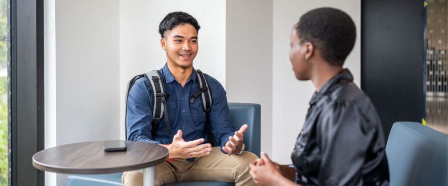 Students in the U-building