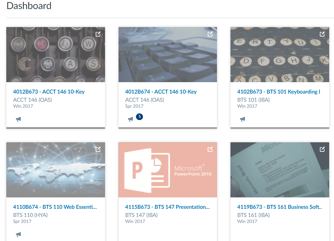 A Dashboard full of imaged tiles. 