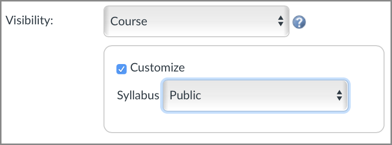 screenshot of syllabus visibility settings