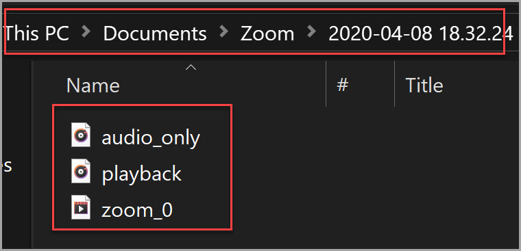 Zoom files located on your computer