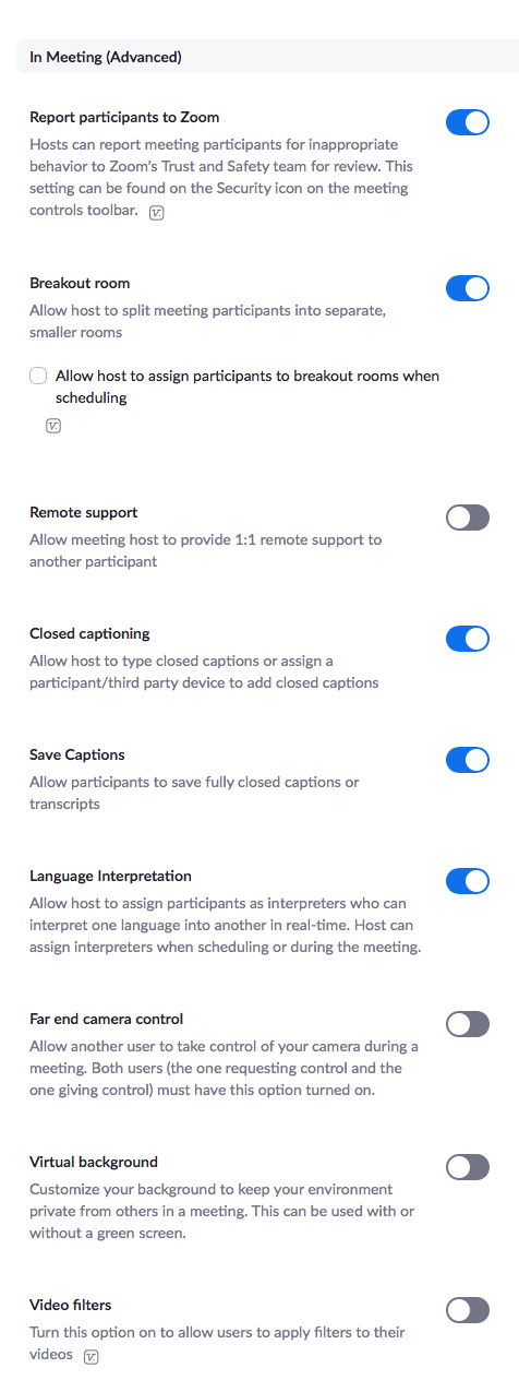 Zoom settings 5 of 7