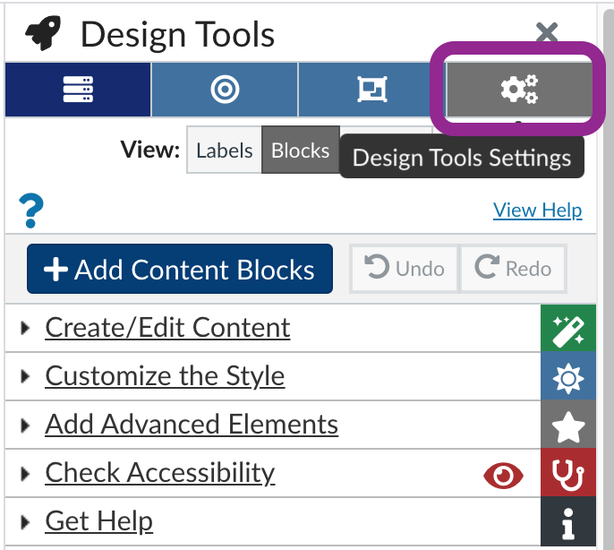 Design Tools setting icon