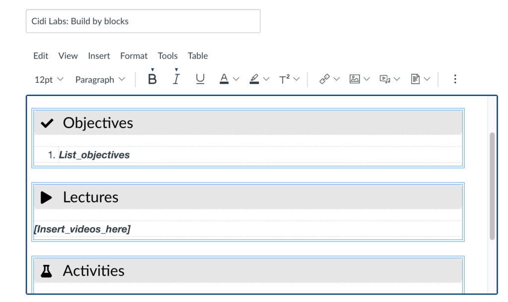 content blocks in the rich content editor