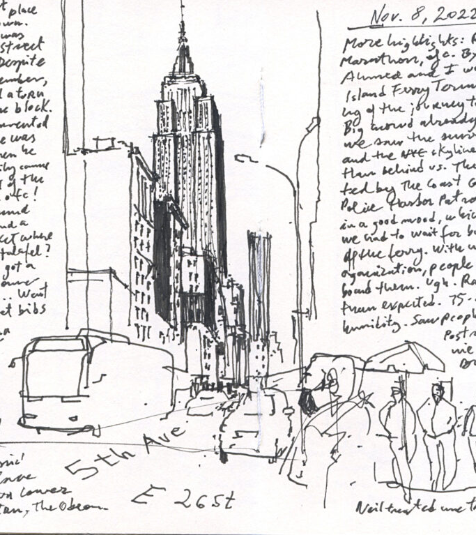 Urban Sketcher illustration of downtown New York City