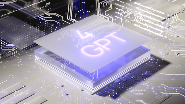 concept image - closeup of processing chip labeled '4 GPT'