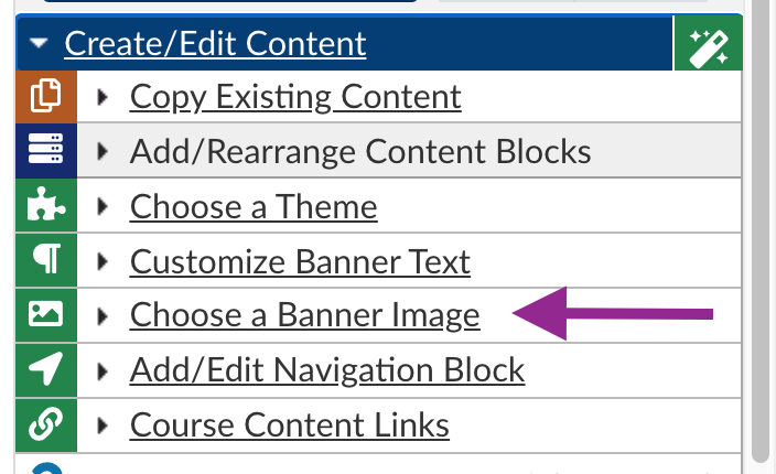 Choose a banner image option in the Design Tools menu.