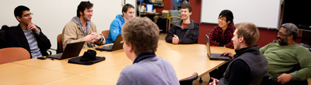 Students in round-table discussion