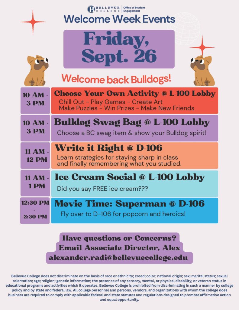Welcome Week 2025 :: Student Engagement Events and Activities
