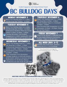 BC Bulldog Days poster with something every day!