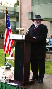 President Rule at Veteran's monument ceremony