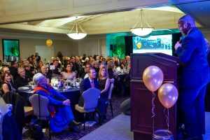 A speaker at Bellevue College's 50th Anniversary Gala