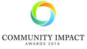 Logo for the community impact awards