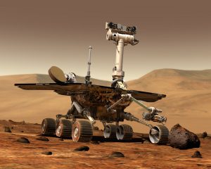 A rendering of the Mars rover