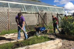 Students work on garden at Earth Week