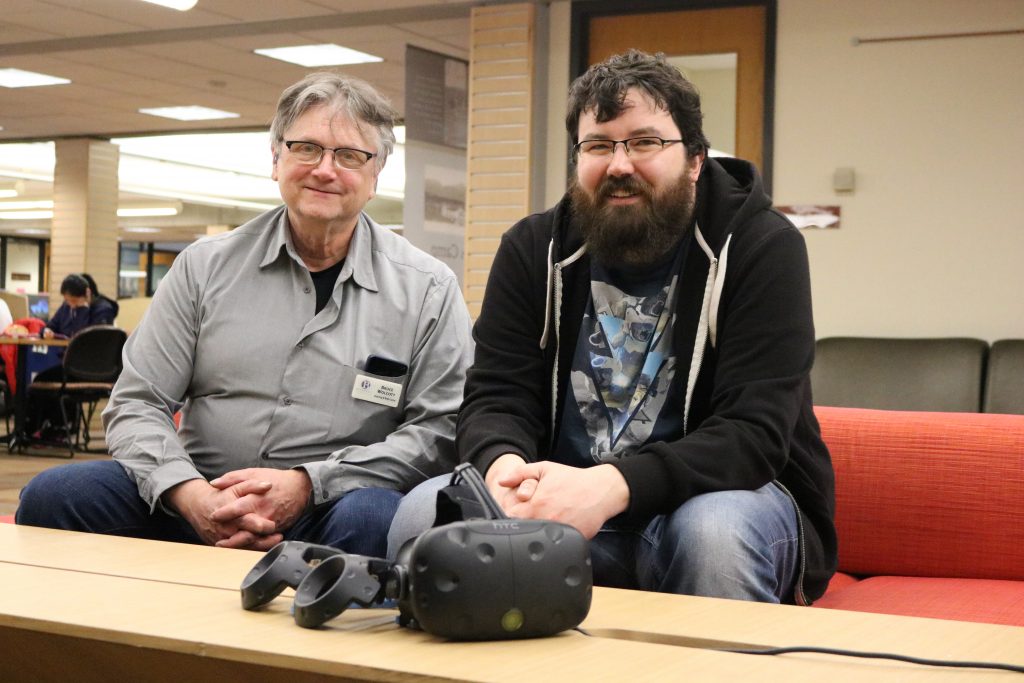 Bruce Wolcott (left) and James Riggall in the collaboratory.