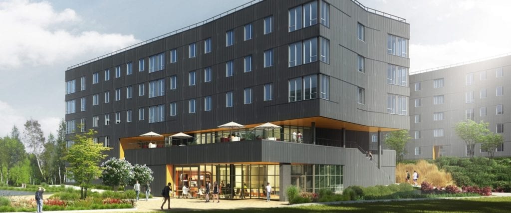 Architectural rendering of the residence hall