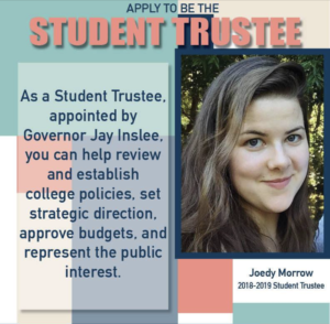 Joedy Morrow, Student Trustee