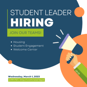 Student Leader Hiring image - Housing, Student Engagement, Welcome Center