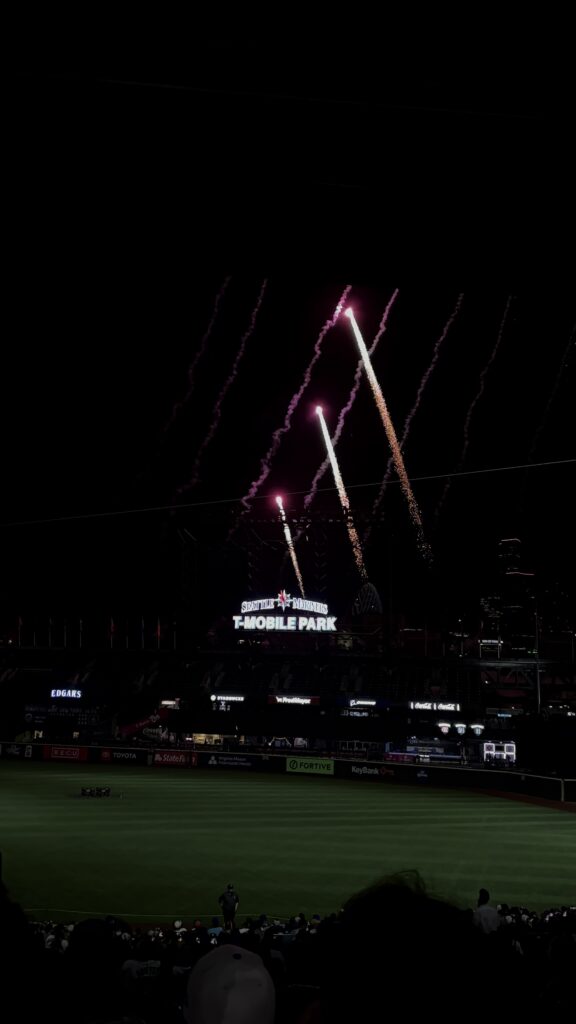 Some of the fireworks over T Mobile Park.