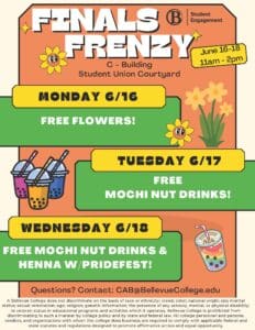 Finals Frenzy, June 16 - 18 in the Courtyard!