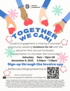 Volunteer with Outdoors for All poster, Saturday, Nov. 8