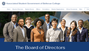 The ASG Board of Directors standiing in front of the water fountain, screencap from the ASG website