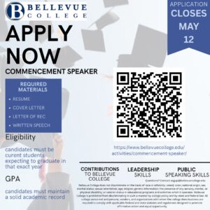 Primarily text poster with faded illustration of student tossing their cap and application location and deadline.