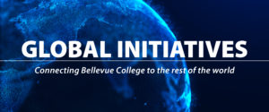 Global Initiatives Connecting Bellevue College to the rest of the world slider with a Globe - Wireframe image