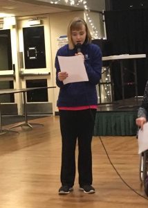 Student speaking at Share Night