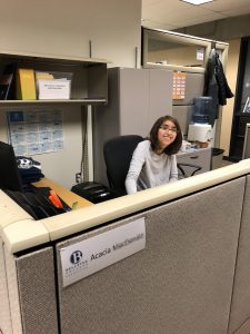 OLS Student working at BC Foundation desk