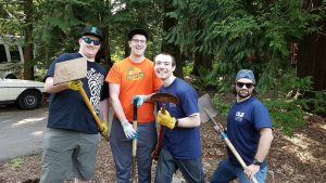 OLS Students smile together at Tavon Center