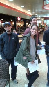 OLS Students smile at the Crossraods Mall during their Virtual Shopping Spree activity