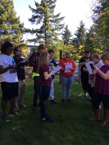 OLS Students observe their enviroment on campus outside