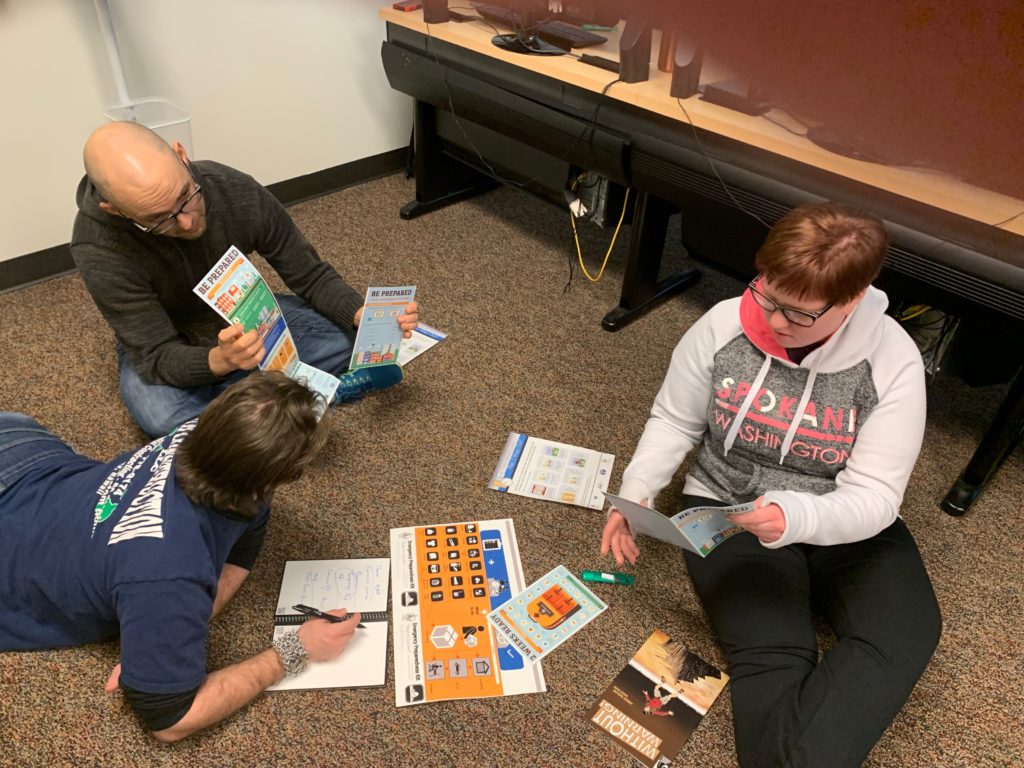 three students working together