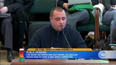 Young man testifies in front of WA state House committee