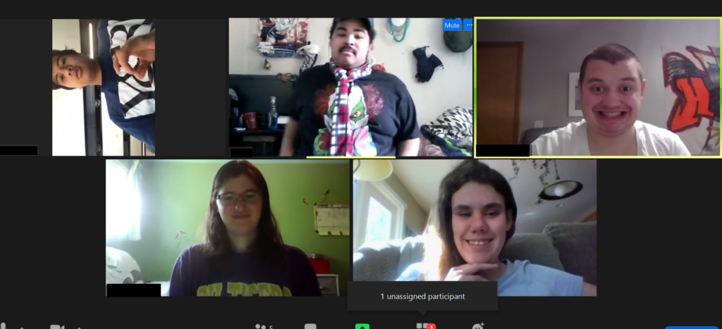 screen shot of zoom meeting with 5 individuals