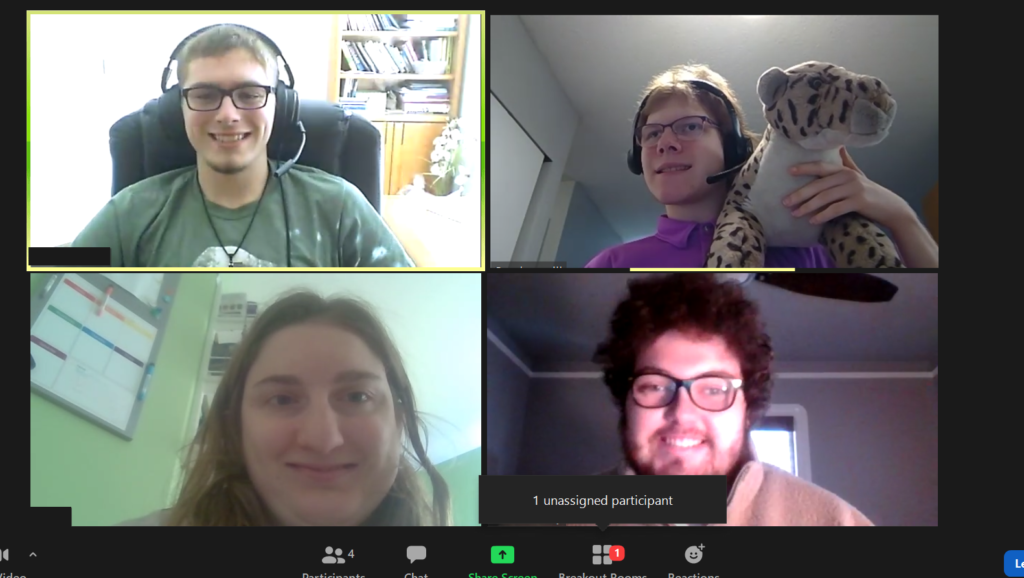 screenshot of zoom meeting with 4 individuals