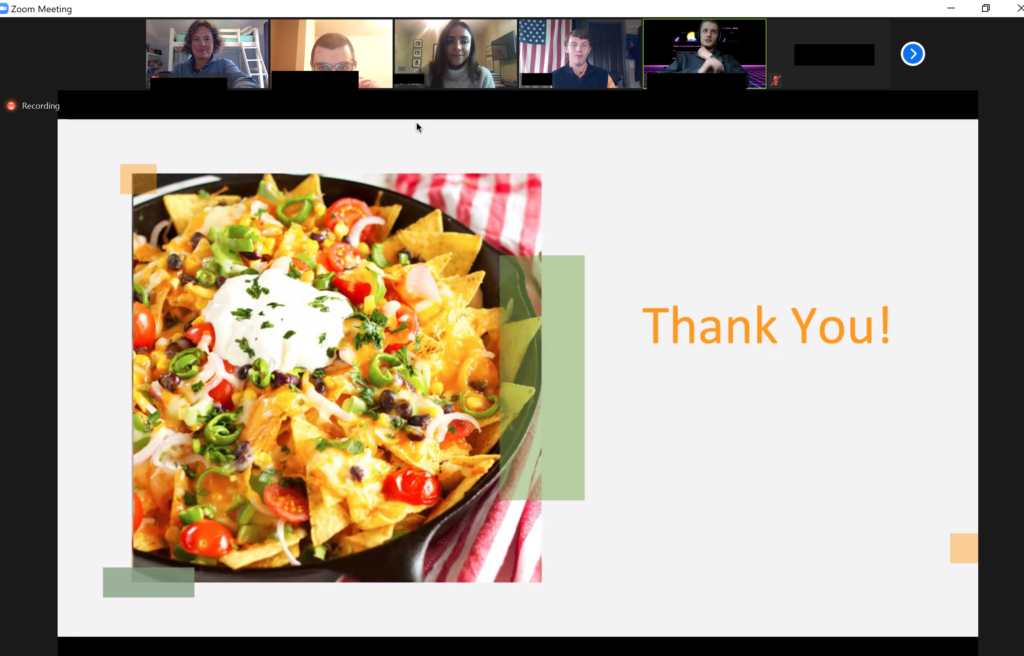 screenshot of Virtual Lunch presentation