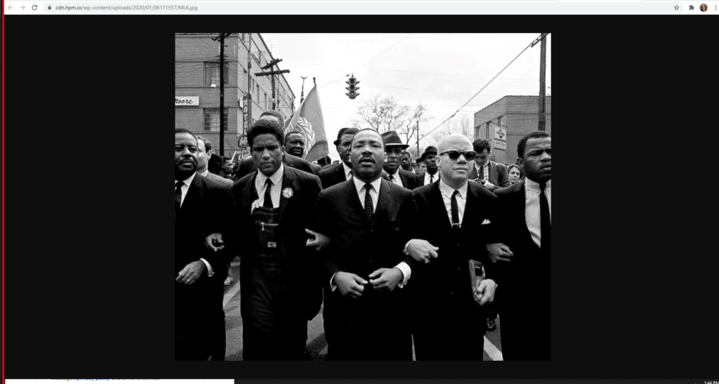 MLK marching during the Civil Rights Movement