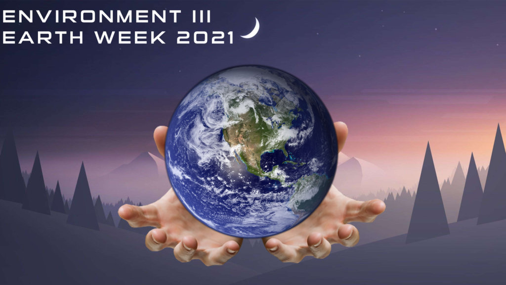 OLS student created flier for Environment III course earth Week events.