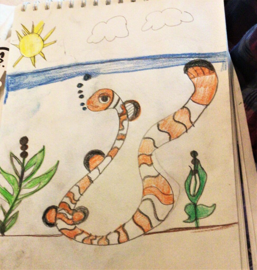 OLS student artwork - clown snake