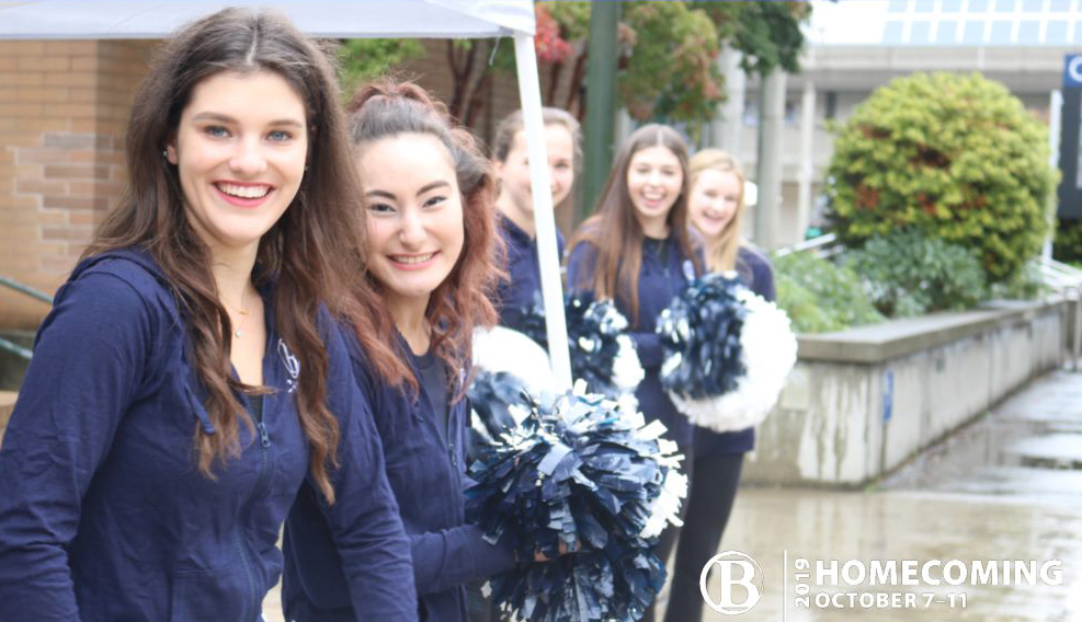 Bellevue College cheerleaders on campus