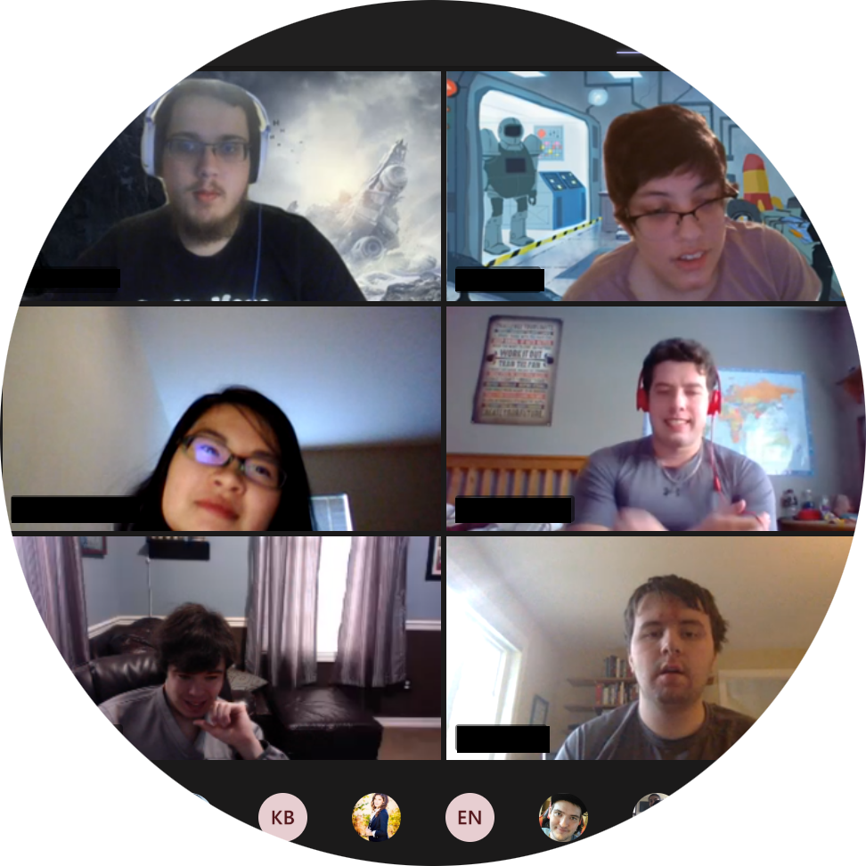 screenshot of students in an online classroom meeting