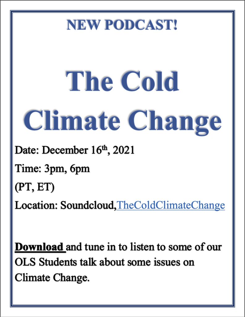 Flier for the Climate Change Podcast