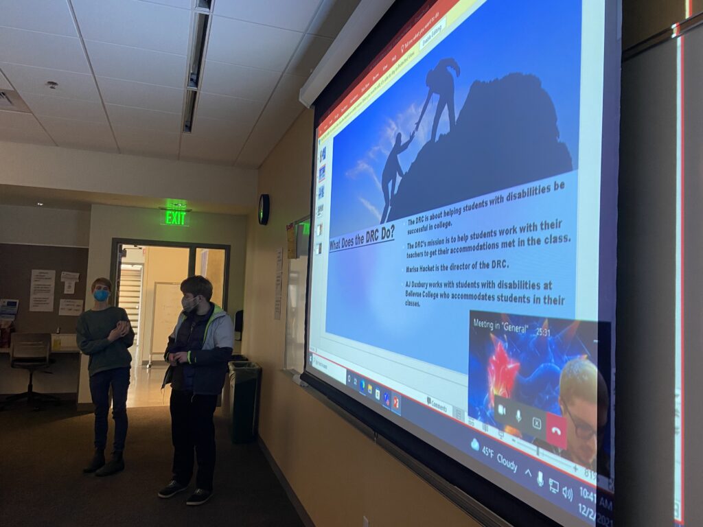 OLS Students give a power point presentation in class