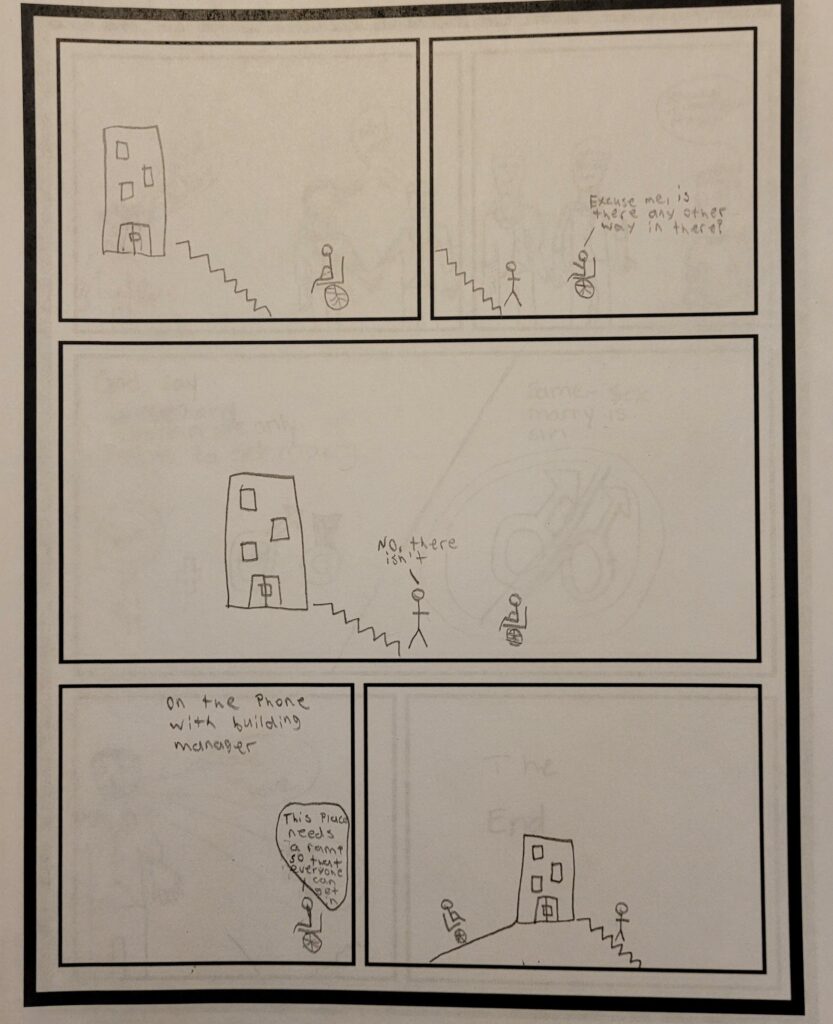 OLSBC student-created comic on ableism