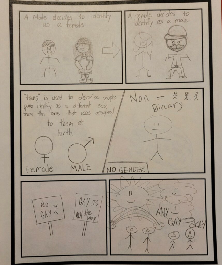 OLSBC Student-created comic on LGBTQ+ rights