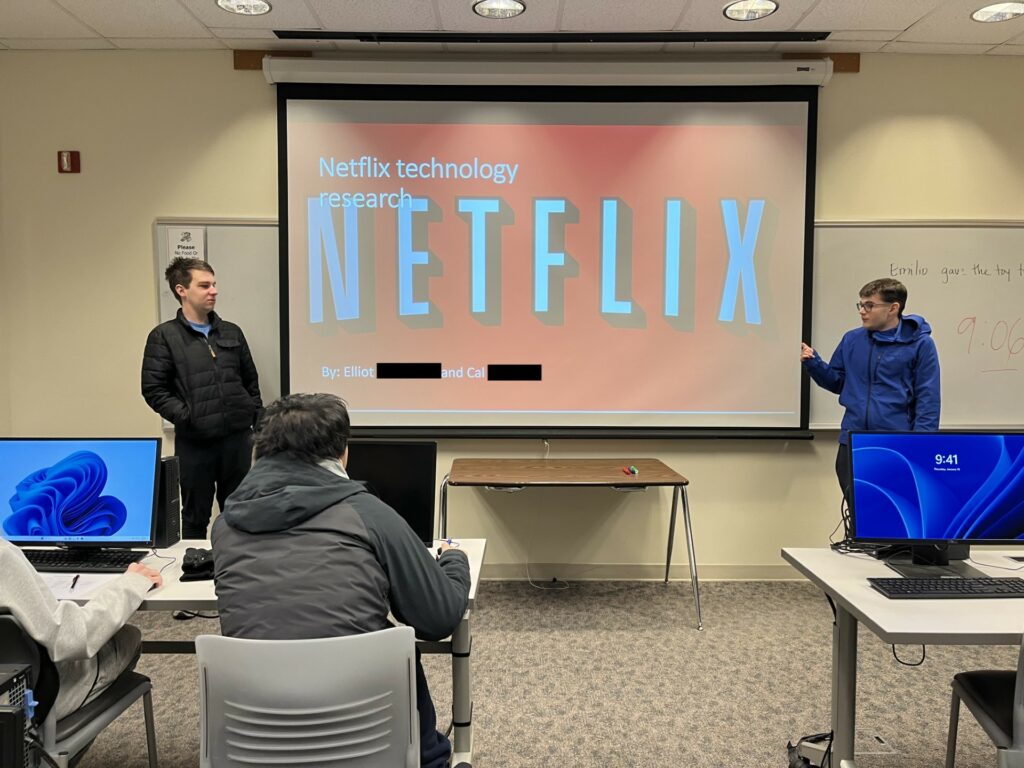 Two OLS Students give a presentation on Netflix