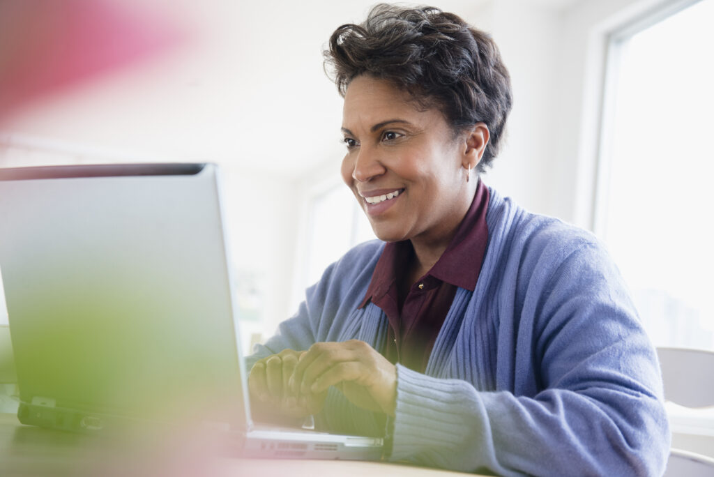 Woman learning online