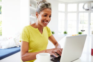 Woman learning online